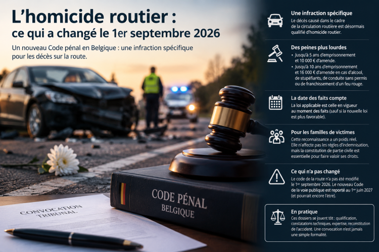 L'homicide routier : ce qui a chang&eacute; le 1er septembre 2026