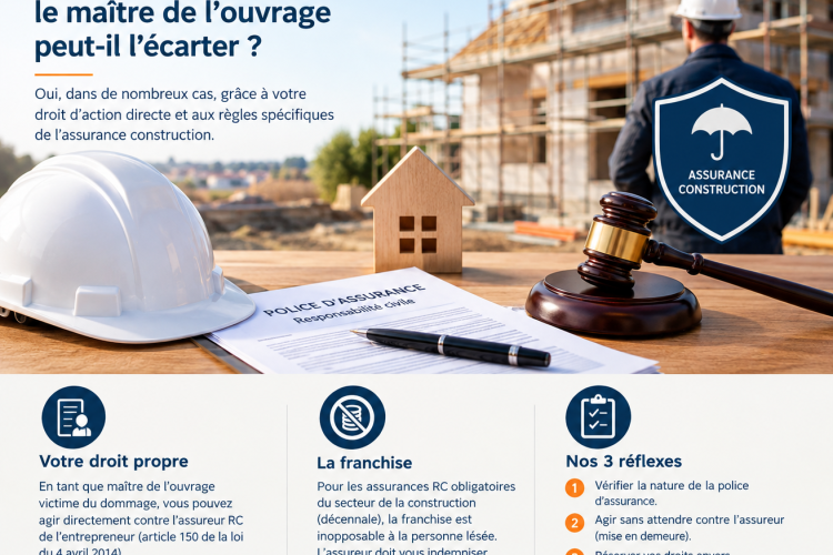 Franchise oppos&eacute;e par l&rsquo;assureur RC de votre entrepreneur : le ma&icirc;tre de l&rsquo;ouvrage peut-il l&rsquo;&eacute;carter ?